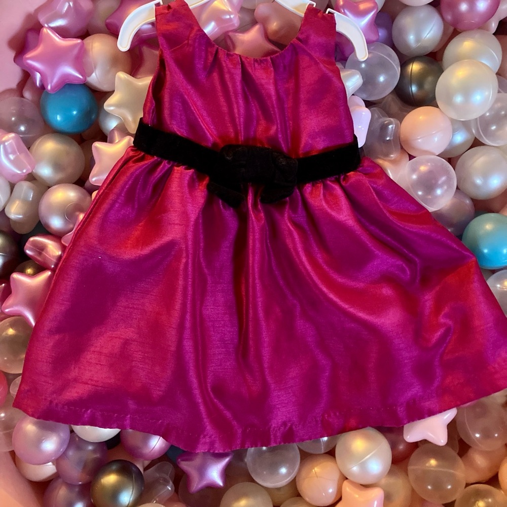 Hot Pink Dupioni Shantung Gymboree Baby Dress 6-12months